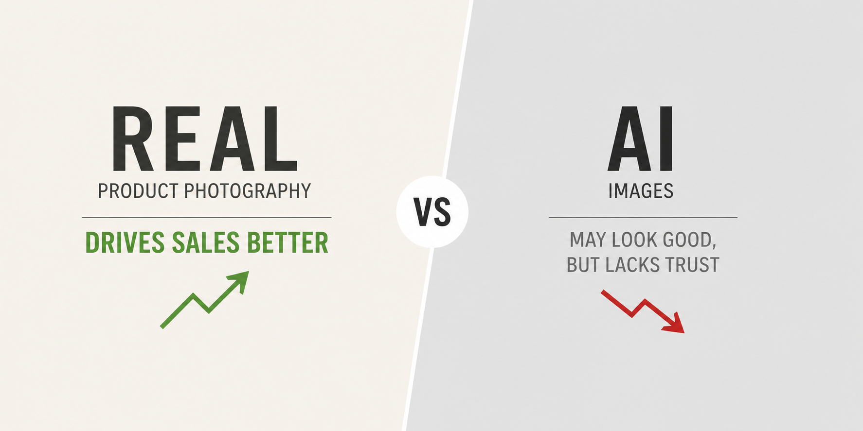 Read more about the article Real Product Photography vs AI Images: What Actually Drives Sales?